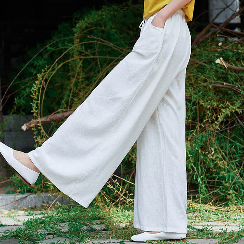 Pantalones de pierna ancha lisos con Buddha Stones , pantalones de yoga para mujer con bolsillos - image 19