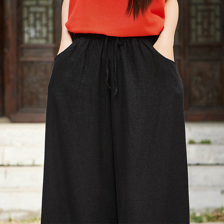 Pantalones de pierna ancha lisos con Buddha Stones , pantalones de yoga para mujer con bolsillos - image 26