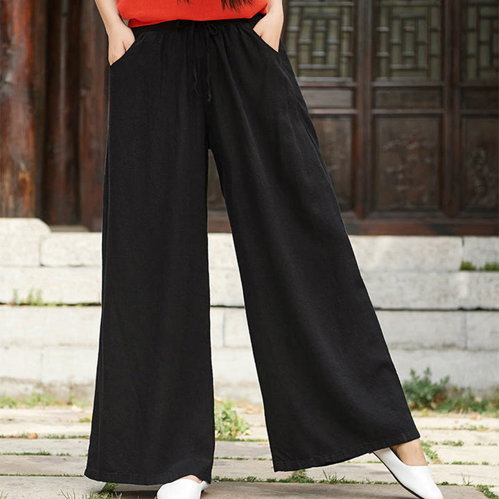 Pantalones de pierna ancha lisos con Buddha Stones , pantalones de yoga para mujer con bolsillos - image 22
