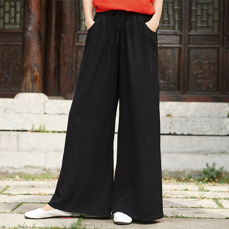 Pantalones de pierna ancha lisos con Buddha Stones , pantalones de yoga para mujer con bolsillos - image 24