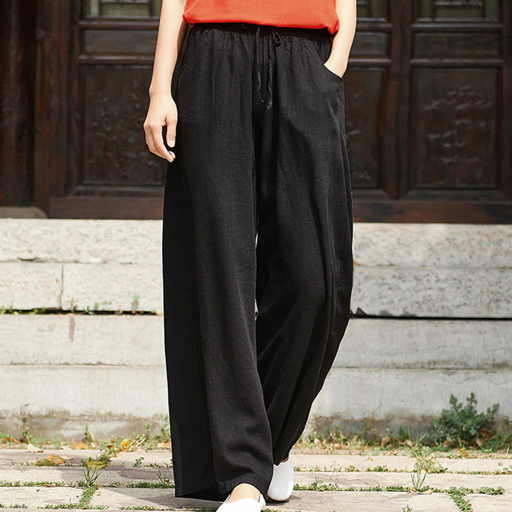 Pantalones de pierna ancha lisos con Buddha Stones , pantalones de yoga para mujer con bolsillos - image 23