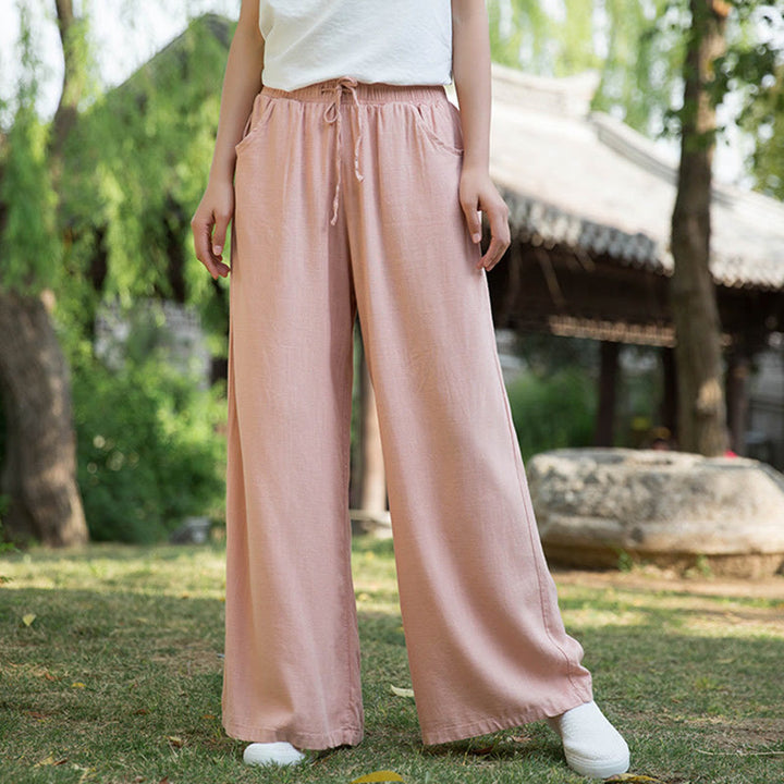 Pantalones de pierna ancha lisos con Buddha Stones , pantalones de yoga para mujer con bolsillos - image 31