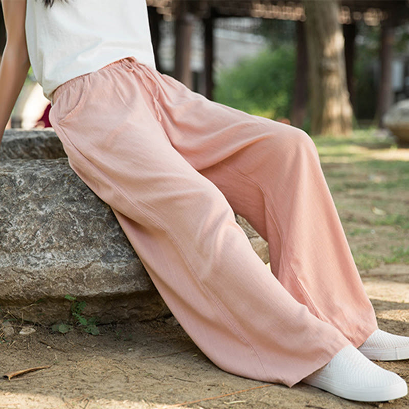 Pantalones de pierna ancha lisos con Buddha Stones , pantalones de yoga para mujer con bolsillos - image 35