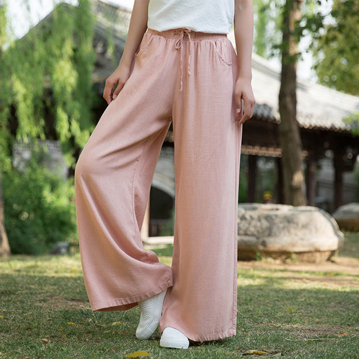 Pantalones de pierna ancha lisos con Buddha Stones , pantalones de yoga para mujer con bolsillos - image 33