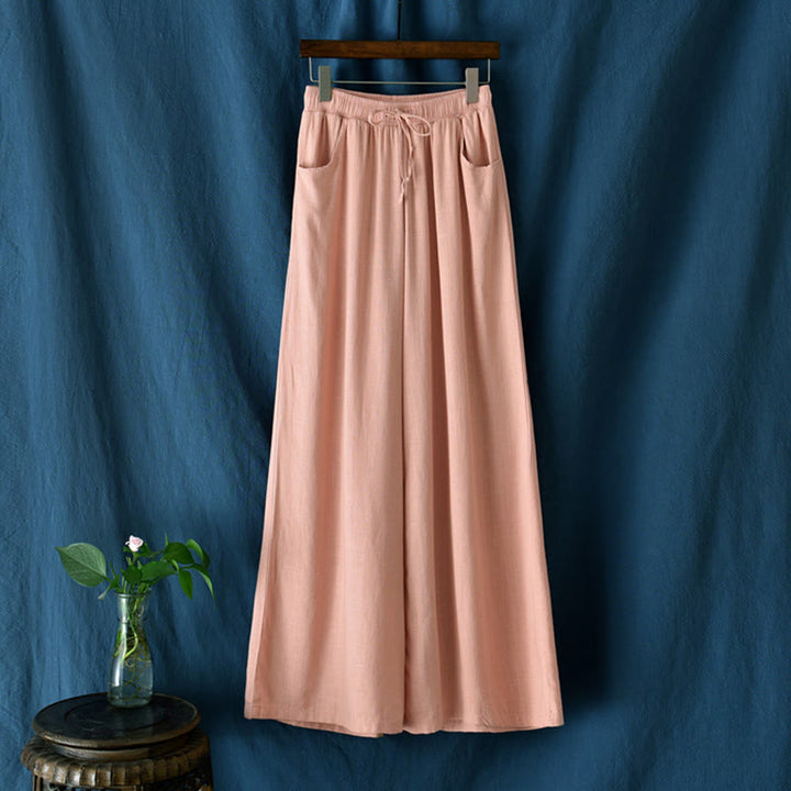 Pantalones de pierna ancha lisos con Buddha Stones , pantalones de yoga para mujer con bolsillos - image 40