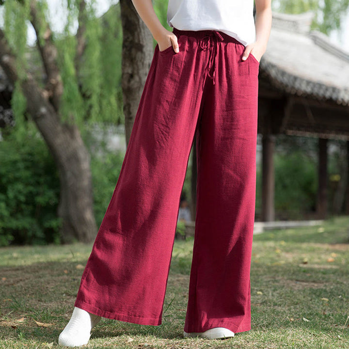 Pantalones de pierna ancha lisos con Buddha Stones , pantalones de yoga para mujer con bolsillos - image 43