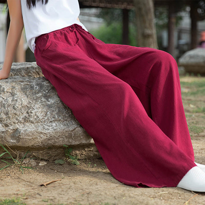 Pantalones de pierna ancha lisos con Buddha Stones , pantalones de yoga para mujer con bolsillos - image 44