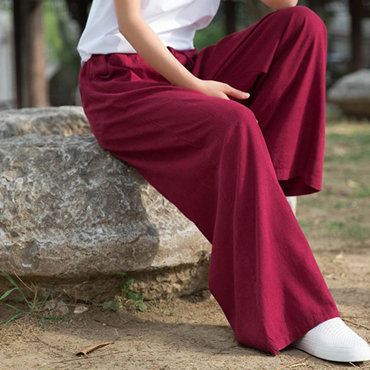 Pantalones de pierna ancha lisos con Buddha Stones , pantalones de yoga para mujer con bolsillos - image 45