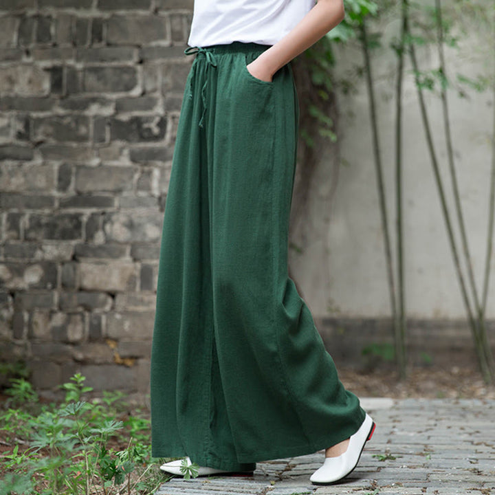 Pantalones de pierna ancha lisos con Buddha Stones , pantalones de yoga para mujer con bolsillos - image 55