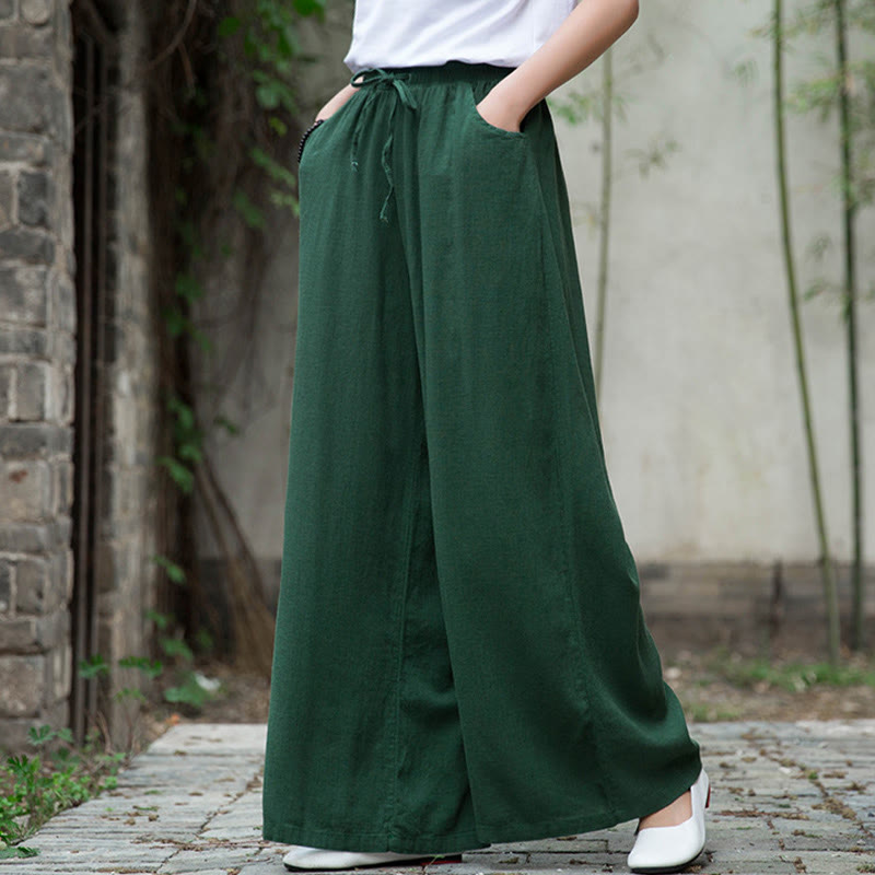 Pantalones de pierna ancha lisos con Buddha Stones , pantalones de yoga para mujer con bolsillos - image 50