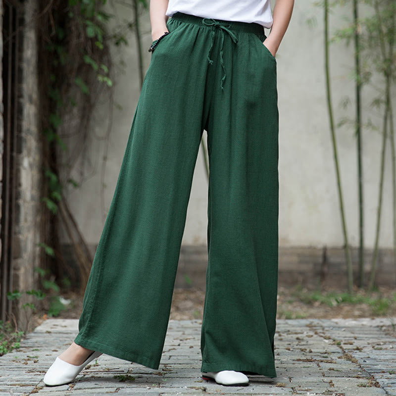 Pantalones de pierna ancha lisos con Buddha Stones , pantalones de yoga para mujer con bolsillos - image 54