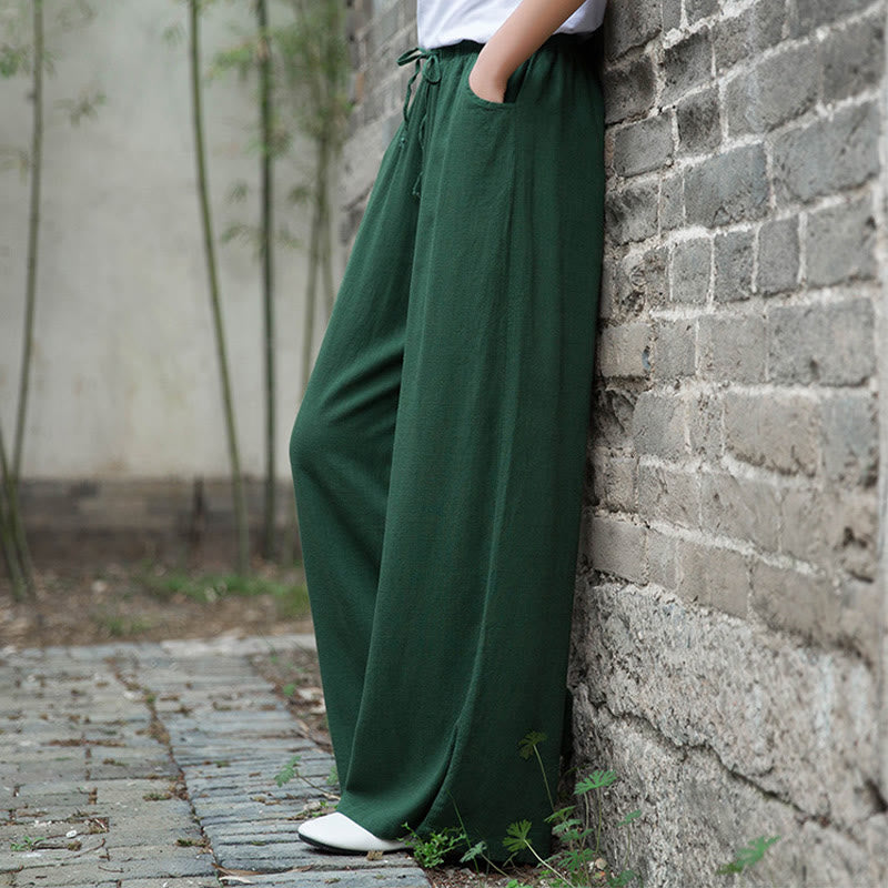 Pantalones de pierna ancha lisos con Buddha Stones , pantalones de yoga para mujer con bolsillos - image 56