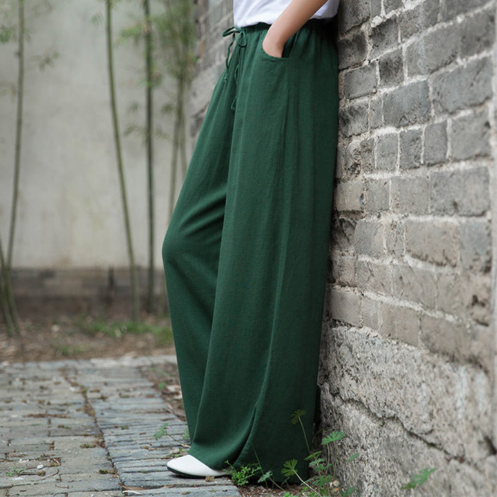 Pantalones de pierna ancha lisos con Buddha Stones , pantalones de yoga para mujer con bolsillos - image 56