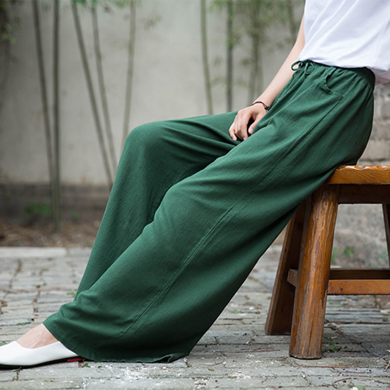 Pantalones de pierna ancha lisos con Buddha Stones , pantalones de yoga para mujer con bolsillos - image 53