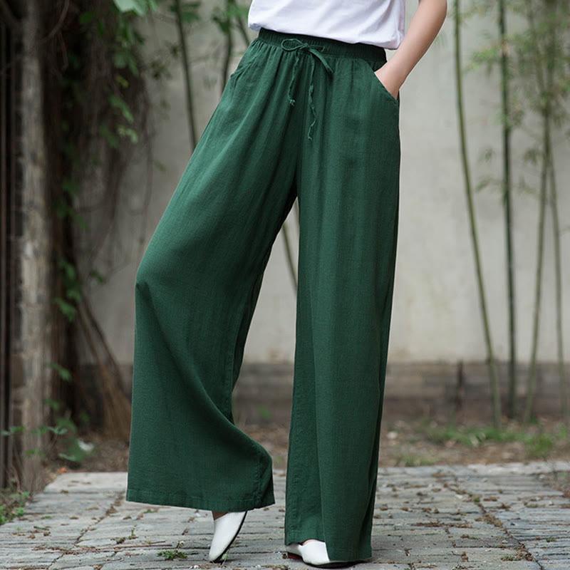 Pantalones de pierna ancha lisos con Buddha Stones , pantalones de yoga para mujer con bolsillos - image 52