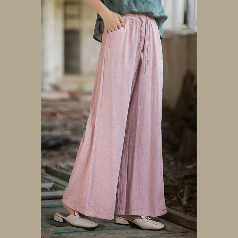 Pantalones de pierna ancha lisos con Buddha Stones , pantalones de yoga para mujer con bolsillos - image 62