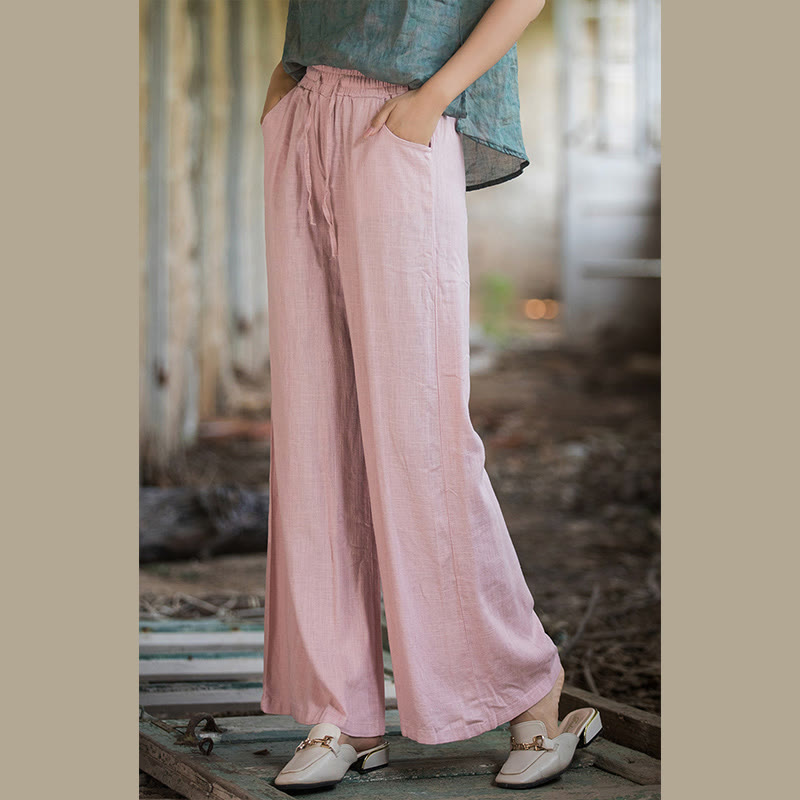 Pantalones de pierna ancha lisos con Buddha Stones , pantalones de yoga para mujer con bolsillos - image 64