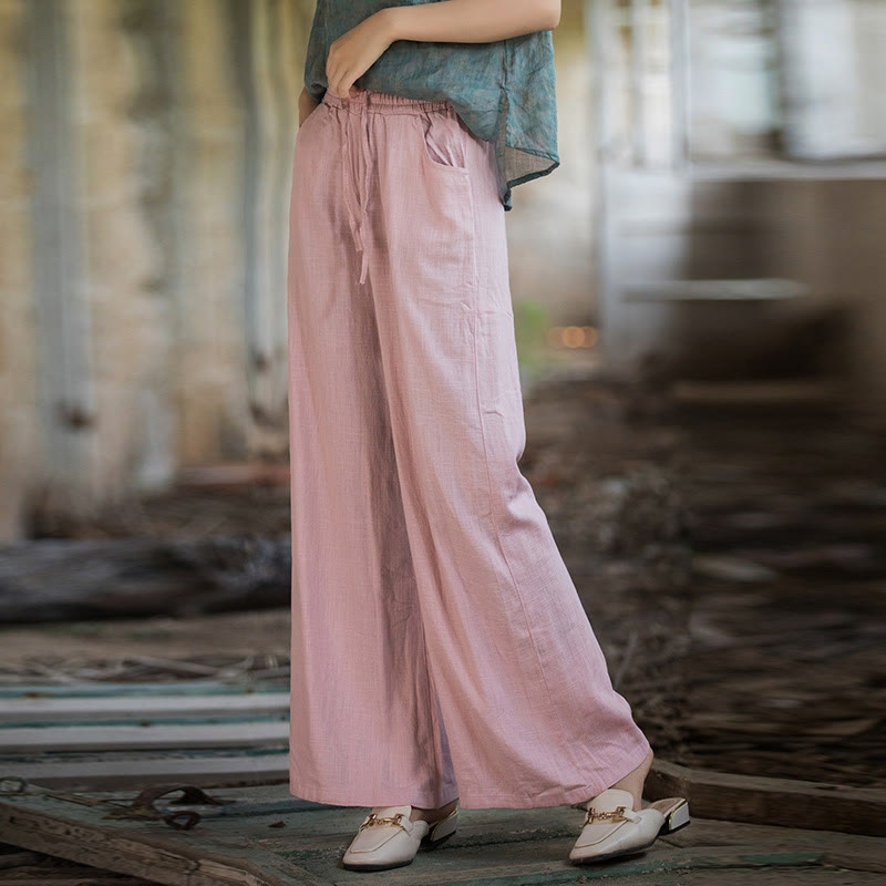 Pantalones de pierna ancha lisos con Buddha Stones , pantalones de yoga para mujer con bolsillos - Rosa - US6, UK/AU10, EU38 (L)  - image 58