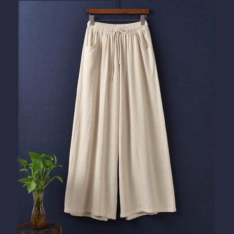 Pantalones de pierna ancha lisos con Buddha Stones , pantalones de yoga para mujer con bolsillos - image 12