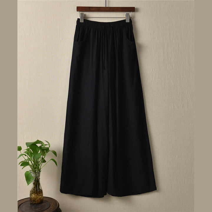 Pantalones de pierna ancha lisos con Buddha Stones , pantalones de yoga para mujer con bolsillos - image 29