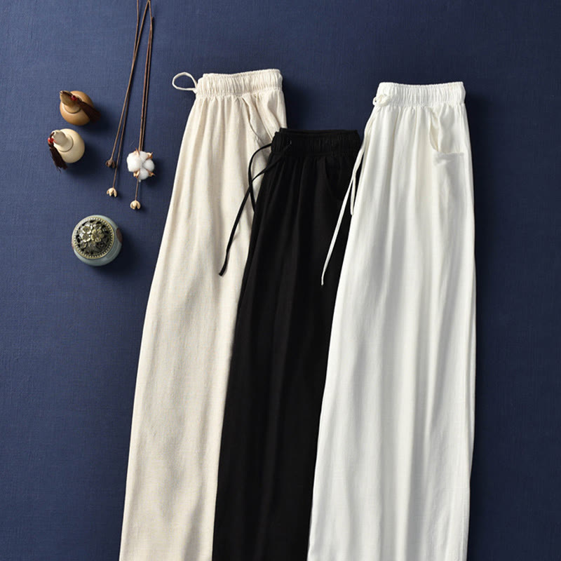 Pantalones de pierna ancha lisos con Buddha Stones , pantalones de yoga para mujer con bolsillos - image 67