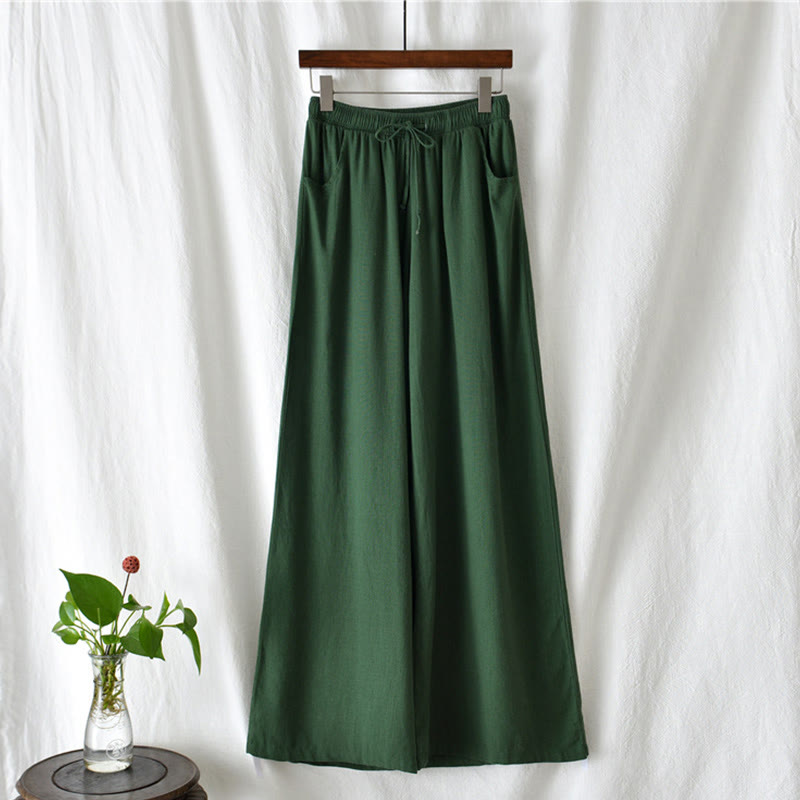 Pantalones de pierna ancha lisos con Buddha Stones , pantalones de yoga para mujer con bolsillos - image 57