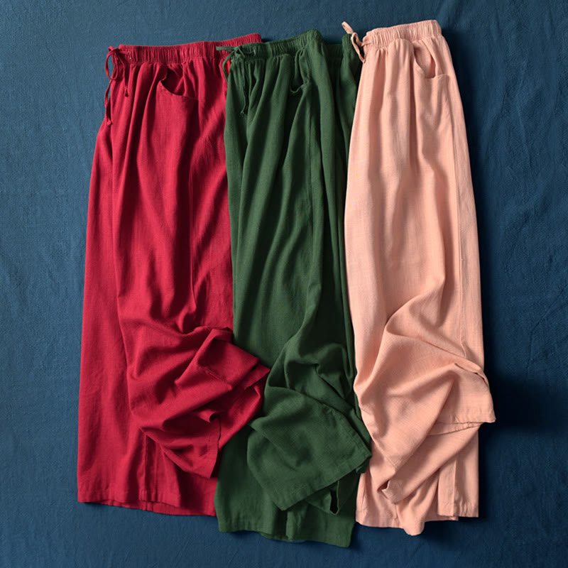 Pantalones de pierna ancha lisos con Buddha Stones , pantalones de yoga para mujer con bolsillos - image 69