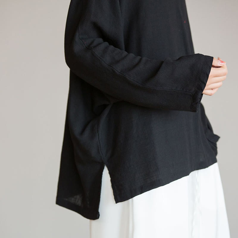 Blusa con Buddha Stones, camisa de mujer, Top de manga larga, ropa estilo Hanfu chino - image 17