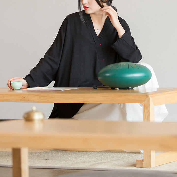 Blusa con Buddha Stones, camisa de mujer, Top de manga larga, ropa estilo Hanfu chino - image 20