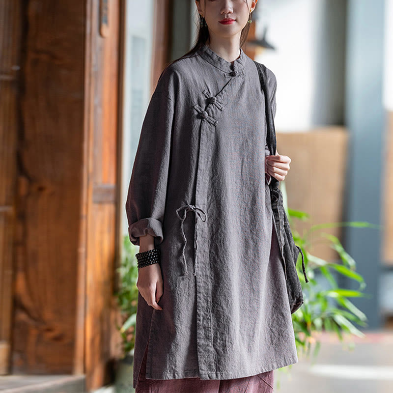 Blusa de lino y algodón Vintage con Buddha Stones, camisa de manga larga para mujer, Top Hanfu chino - image 12
