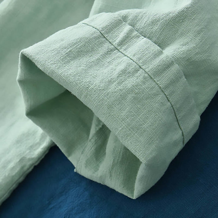 Blusa suelta de lino de ramio con Buddha Stones , camisa de manga larga para mujer, Top Hanfu chino - image 8