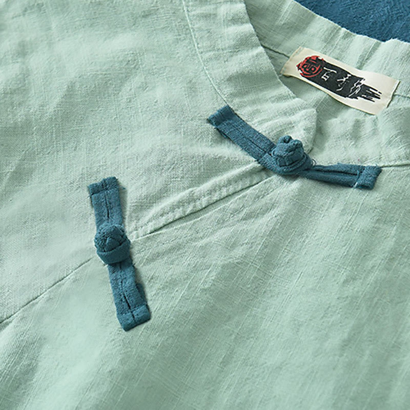 Blusa suelta de lino de ramio con Buddha Stones , camisa de manga larga para mujer, Top Hanfu chino - image 5