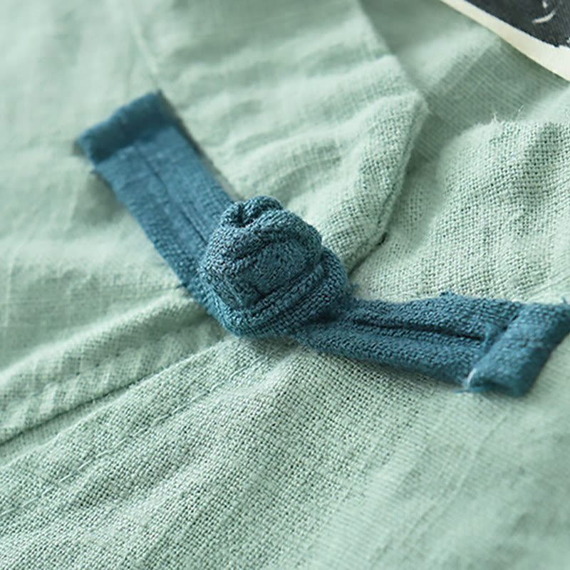 Blusa suelta de lino de ramio con Buddha Stones , camisa de manga larga para mujer, Top Hanfu chino - image 6