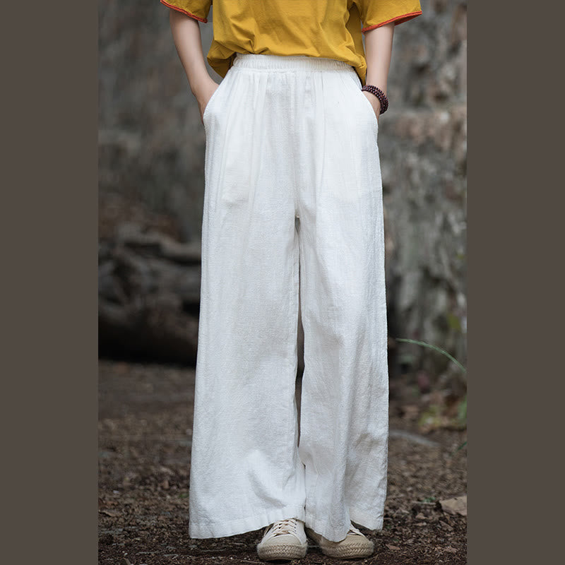 Pantalones de pierna ancha retro con Buddha Stones , pantalones de yoga informales para mujer con bolsillos