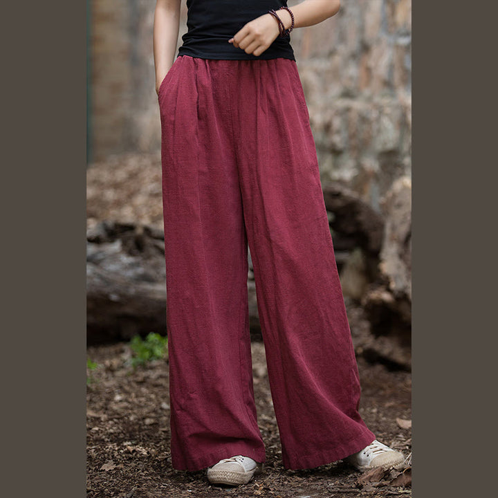 Pantalones de pierna ancha retro con Buddha Stones , pantalones de yoga informales para mujer con bolsillos