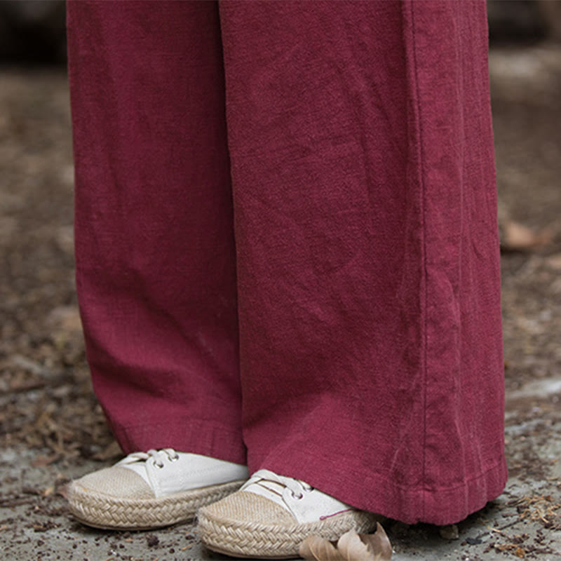 Pantalones de pierna ancha retro con Buddha Stones , pantalones de yoga informales para mujer con bolsillos