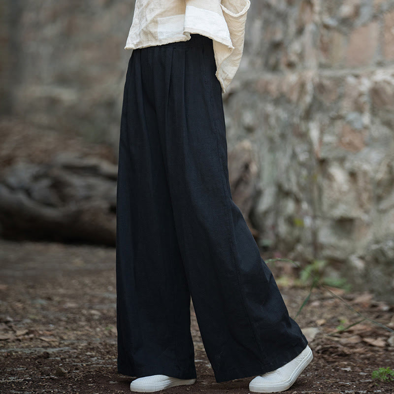 Pantalones de pierna ancha retro con Buddha Stones , pantalones de yoga informales para mujer con bolsillos