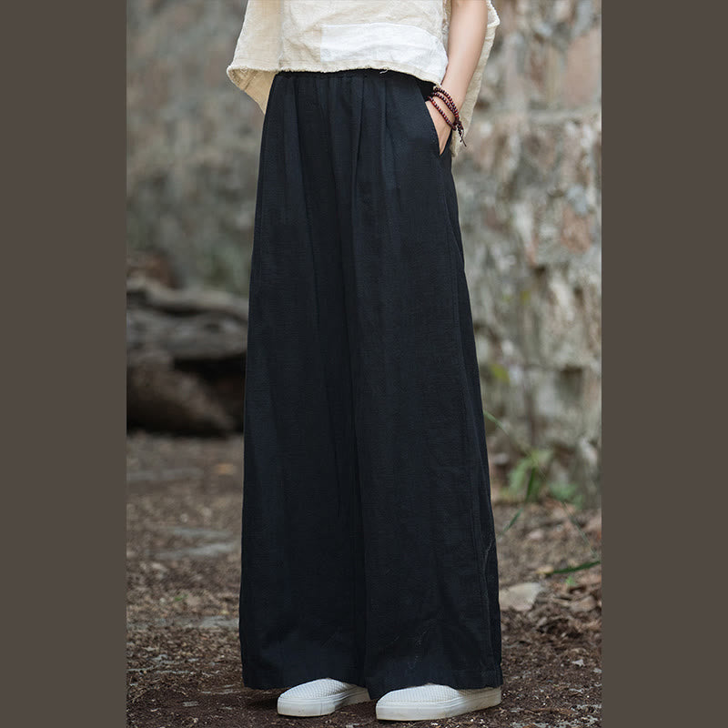 Pantalones de pierna ancha retro con Buddha Stones , pantalones de yoga informales para mujer con bolsillos