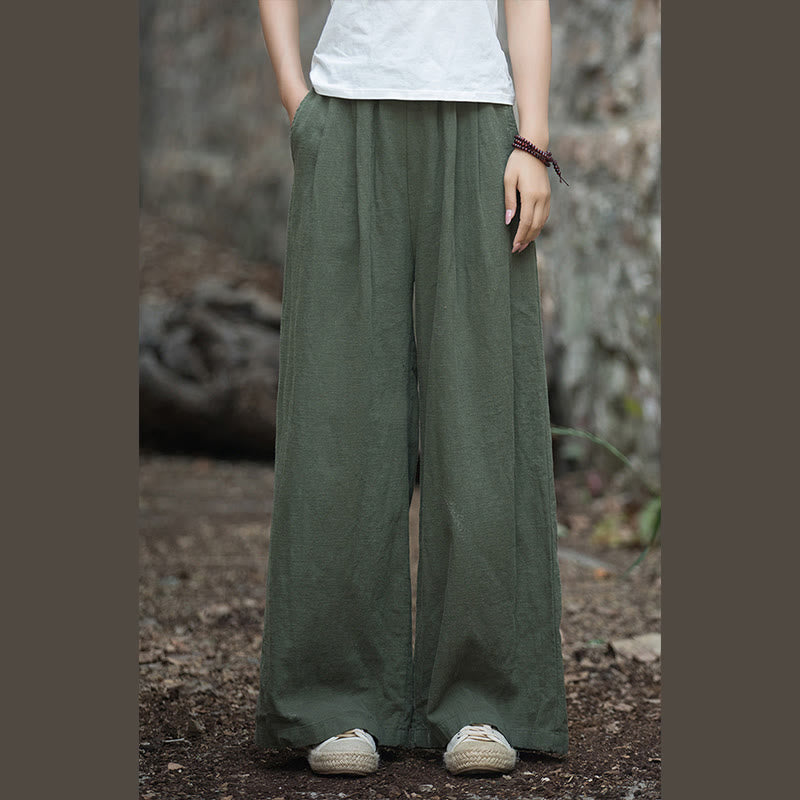 Pantalones de pierna ancha retro con Buddha Stones , pantalones de yoga informales para mujer con bolsillos