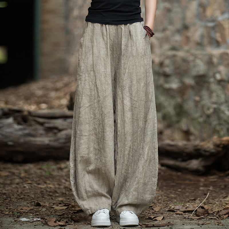Buddha Stones Retro Tie Dye Harem Pantalones Casual Mujer Yoga Pantalones Con Bolsillos - Caqui (versión regular) - US6, UK/AU10, EU38 (L)  - image 0