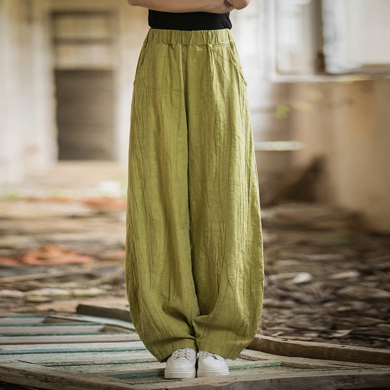 Buddha Stones Retro Tie Dye Harem Pantalones Casual Mujer Yoga Pantalones Con Bolsillos - Amarillo Verde (Versión Regular) - US6, UK/AU10, EU38 (L)  - image 51