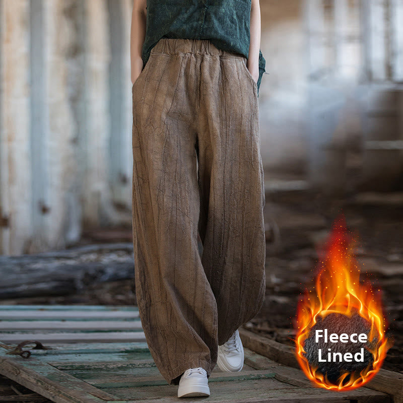 Buddha Stones Retro Tie Dye Harem Pantalones Casual Mujer Yoga Pantalones Con Bolsillos - Marrón (Versión con forro polar) - US6, UK/AU10, EU38 (L)  - image 59
