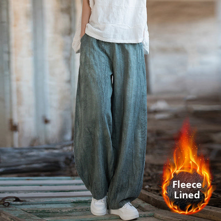 Buddha Stones Retro Tie Dye Harem Pantalones Casual Mujer Yoga Pantalones Con Bolsillos - LightSeaGreen (versión con forro polar) - US6, UK/AU10, EU38 (L)  - image 60