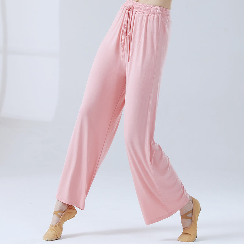 Pantalones anchos de la pierna del cordón modal flojo de las piedras de Buddha Stones para la danza de la yoga - Rosa - US12, UK/AU16, EU44 (3XL) - image 16