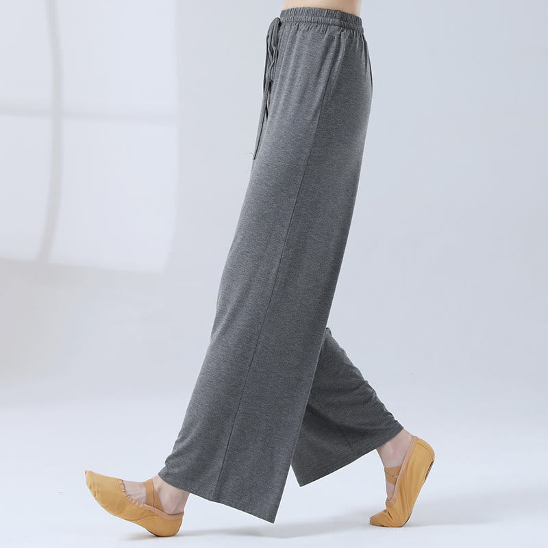 Pantalones anchos de la pierna del cordón modal flojo de las piedras de Buddha Stones para la danza de la yoga - Gris - US12, UK/AU16, EU44 (3XL) - image 20