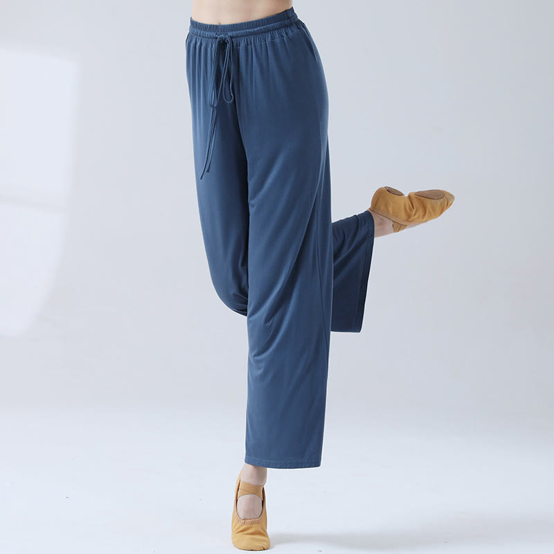 Pantalones anchos de la pierna del cordón modal flojo de las piedras de Buddha Stones para la danza de la yoga - Azul real - US12, UK/AU16, EU44 (3XL) - image 18