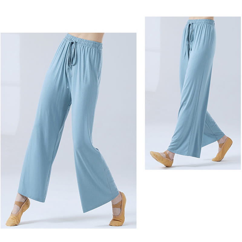 Pantalones anchos de la pierna del cordón modal flojo de las piedras de Buddha Stones para la danza de la yoga - image 6