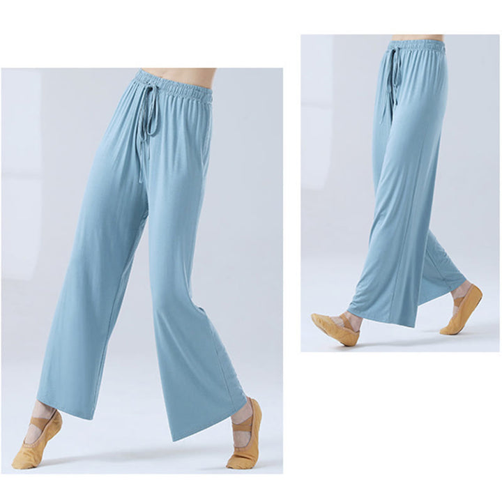 Pantalones anchos de la pierna del cordón modal flojo de las piedras de Buddha Stones para la danza de la yoga - image 6