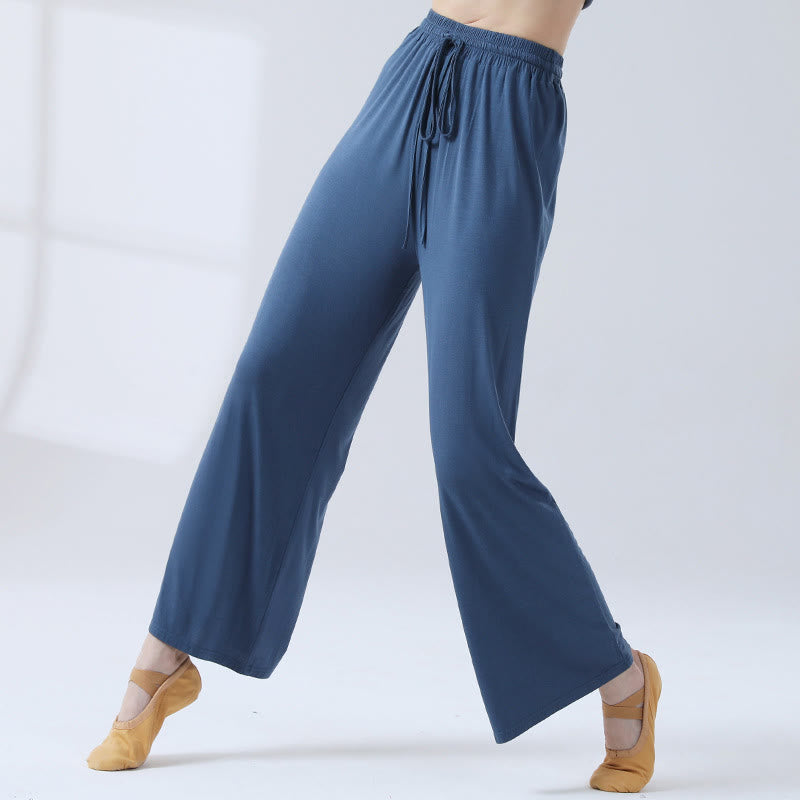 Pantalones anchos de la pierna del cordón modal flojo de las piedras de Buddha Stones para la danza de la yoga - image 19
