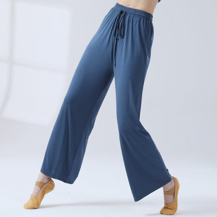Pantalones anchos de la pierna del cordón modal flojo de las piedras de Buddha Stones para la danza de la yoga - image 19